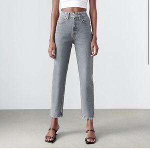 Zara Classic Mom Fit Grey Jeans
